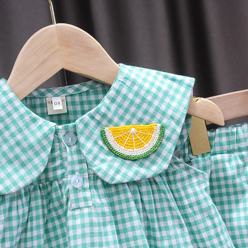 Foreign Style Children's Fruit Two-piece Casual Baby Girl Suit