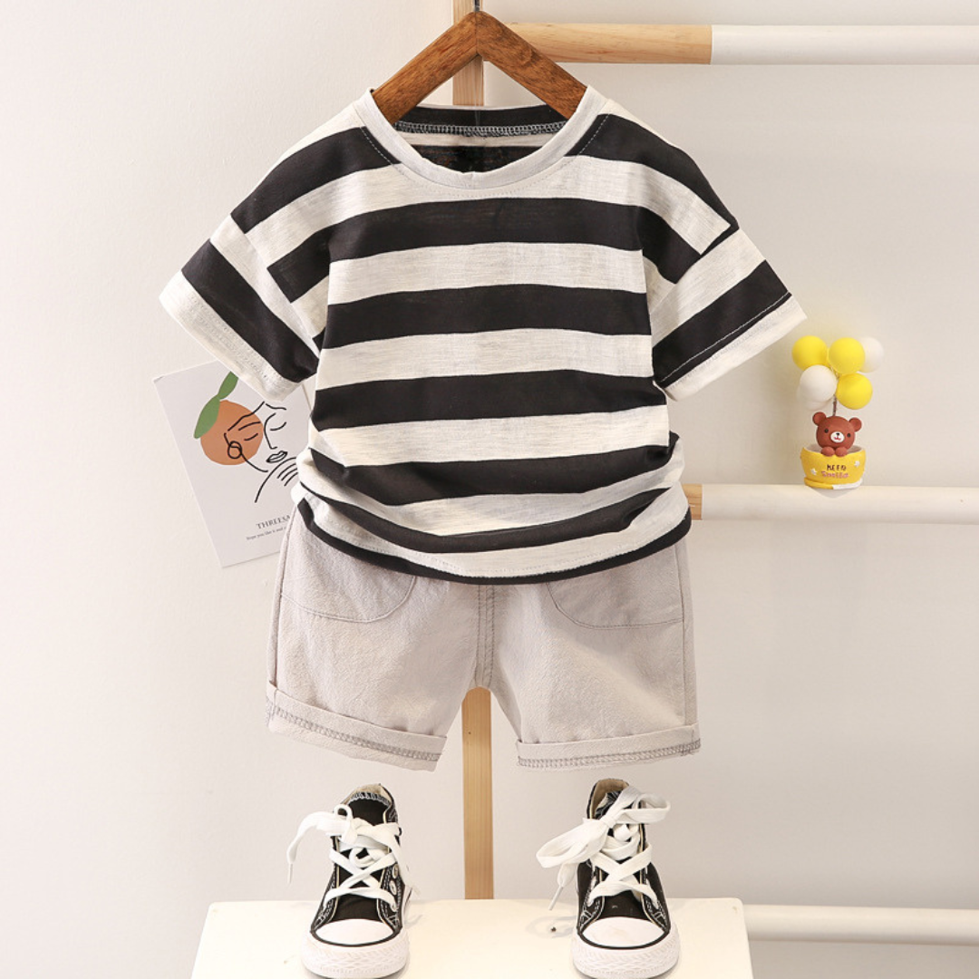 Baby Striped Casual Two-Piece Set