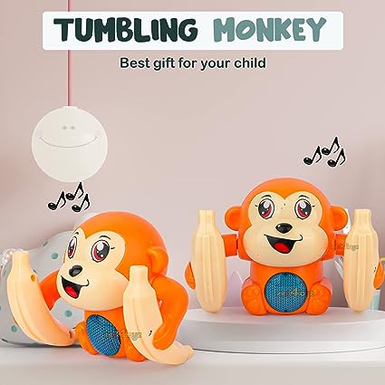 Children's Electric Tumbling Banana Monkey Luminous Music Toy
