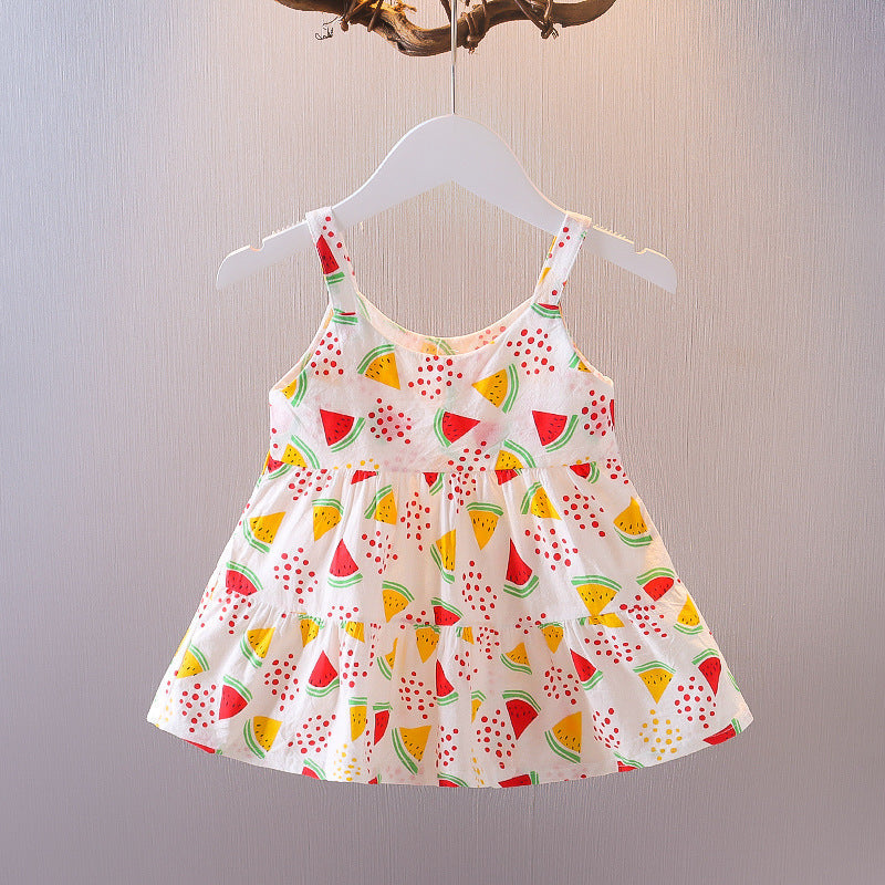 Girls Watermelon Print Adorable Dress