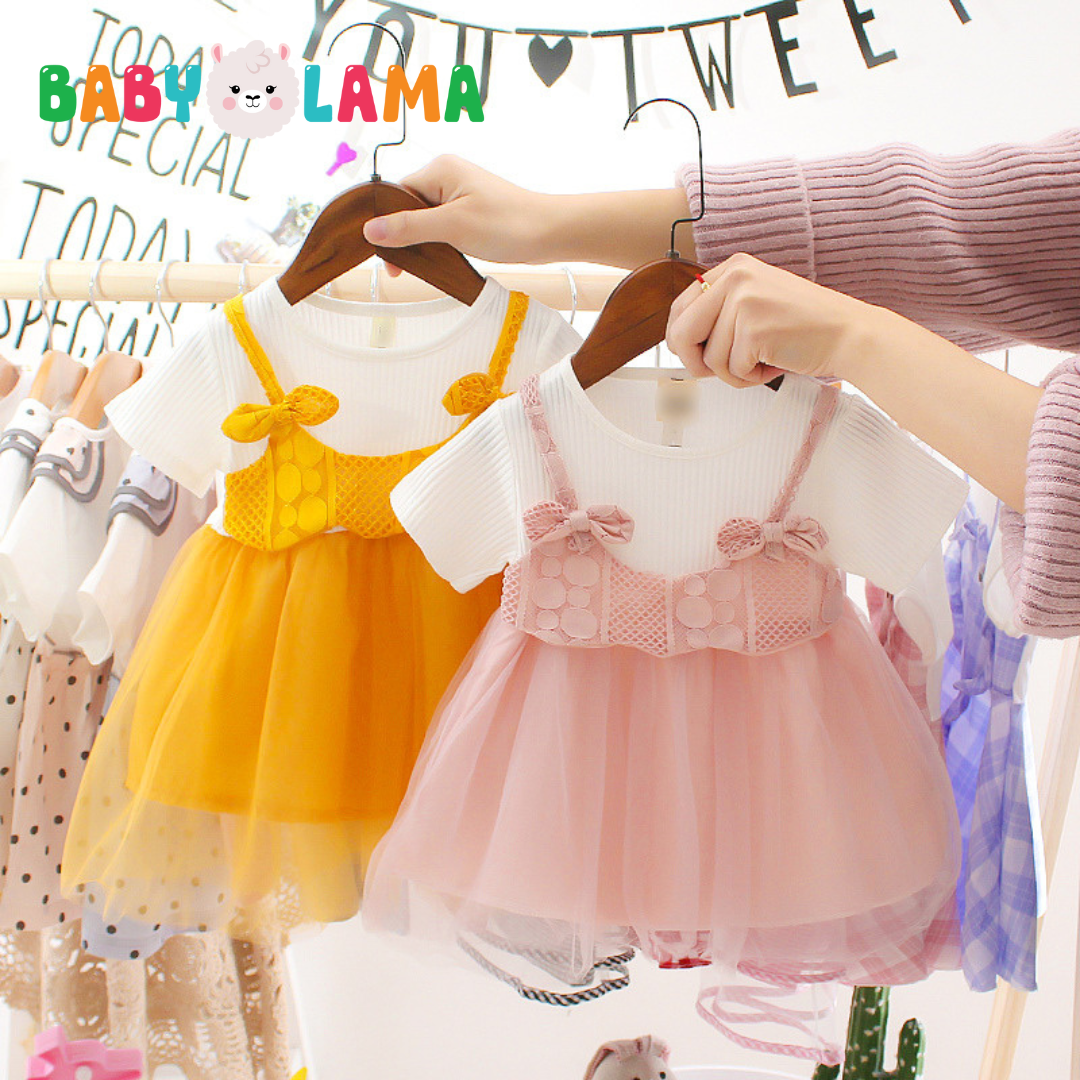New Girl Foreign Trade Short-sleeved Baby Mesh Princess Dress