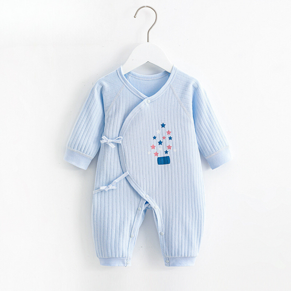 Newborn Baby Cotton Jumpsuit Blue Star Print Clothing Romper