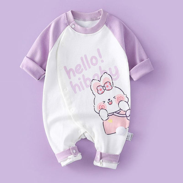 Unisex Baby Purple Cute Rabbit Romper Jamsuit
